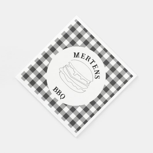 Rustige zwarte en witte buffelplaat servet (Hoek)