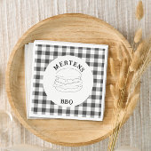 Rustige zwarte en witte buffelplaat servet