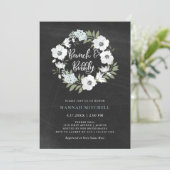 Rustige zwarte en witte flora | Brunch en Bubble Kaart (Staand voorkant)