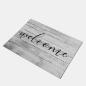 Rustige zwarte en witte houten korrel Welkom Deurmat (Schuin)