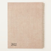 Rustige zwarte gouden mandala beige burlap naam planner (Achterkant)