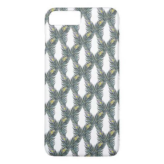 Rustige zwarte, groene en witte pacockveren Case-Mate iPhone case (Achterkant)