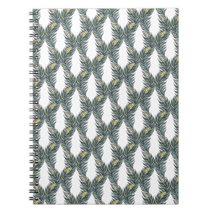 Rustige zwarte, groene en witte pacockveren notitieboek
