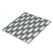 Rustige zwarte, groene en witte pacockveren tegeltje (Zijkant)