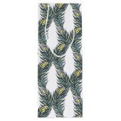 Rustige zwarte, groene en witte pacockveren wijn cadeautas (Achterkant)