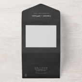 Rustige zwarte karton rsvp bruiloft all in one uitnodiging (Buitenkant)