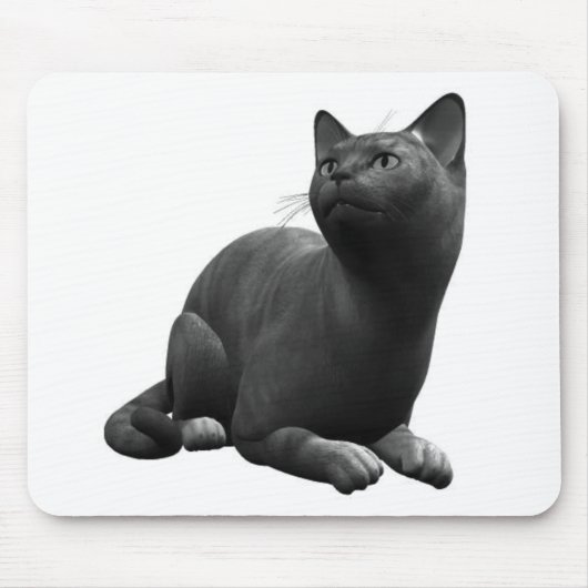 Rustige Zwarte Kat Muismat (Voorkant)