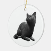 Rustige zwarte kat Ornament (Links)