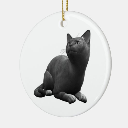 Rustige zwarte kat Ornament (Links)