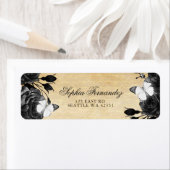 Rustige  zwarte Rozen Floral Butterfly Etiket (Insitu)