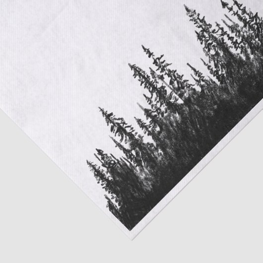 Rustige zwarte-tekentreeline, silhouette-losblad tissuepapier (Detail)