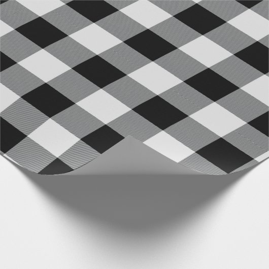 Rustige zwarte witte buffelcontrole cadeaupapier (Hoek)