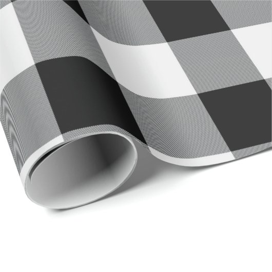 Rustige zwarte witte buffelcontrole cadeaupapier (Rol Hoek)
