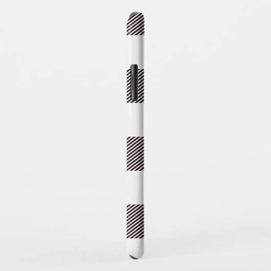 Rustige zwarte & witte controleur Tartan Monogram Case-Mate iPhone Case (Achterkant/rechts)