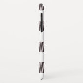 Rustige zwarte & witte controleur Tartan Monogram Case-Mate iPhone Case (Achterkant/links)