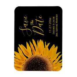 Rustige zwarte zonnebloem bespaart de datum magneet