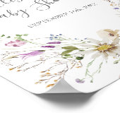 Rustiic Bee WildFlowers Baby shower Welkomstteken Poster (Hoek)