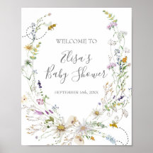 Rustiic Bee WildFlowers Baby shower Welkomstteken
