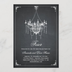 Rustikaler Kronleuchter Party-Einladungen Kaart