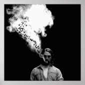 Rustin Cohle van True Detective die een kaart rokt Poster (Voorkant)