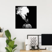 Rustin Cohle van True Detective die een kaart rokt Poster (Thuiskantoor)