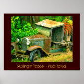 Rustin Peace, Kula Hawaii, Old Truck Print (Voorkant)