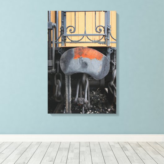 Rusting Buffer Old Steam Train Le Mastrou Canvas Afdruk (Insitu (Houten vloer))