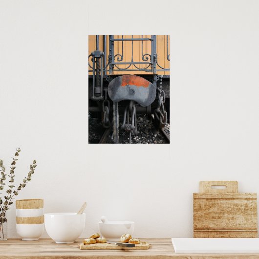 Rusting Buffer Old Steam Train Le Mastrou Poster (Keuken)