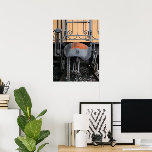 Rusting Buffer Old Steam Train Le Mastrou Poster (Thuiskantoor)