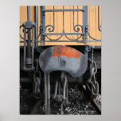 Rusting Buffer Old Steam Train Le Mastrou Poster (Voorkant)