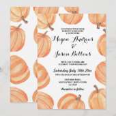 Rusting Wedding Pumpkin Herfst Waterverf Pumpkins Kaart (Voorkant / Achterkant)