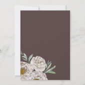 Rustique bruiloft met bruin en wit bloemmotief kaart (Achterkant)