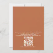 Rustique bruin oranje goud bloem QR-code bruiloft Kaart (Achterkant)