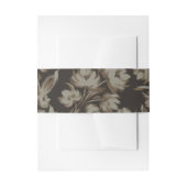 Rustique bruine bloemmotief bruiloft uitnodigingen wikkel (Voorkant Voorbeeld)