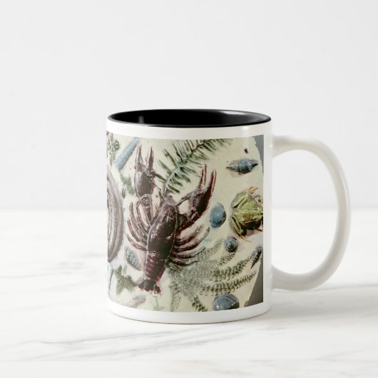 Rustique Figuline-schaal met een witte achtergrond Tweekleurige Koffiemok (Rechts)