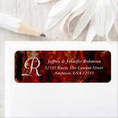 Rustisch Abstract bruin goudmonogram retouradres Etiket (Insitu)