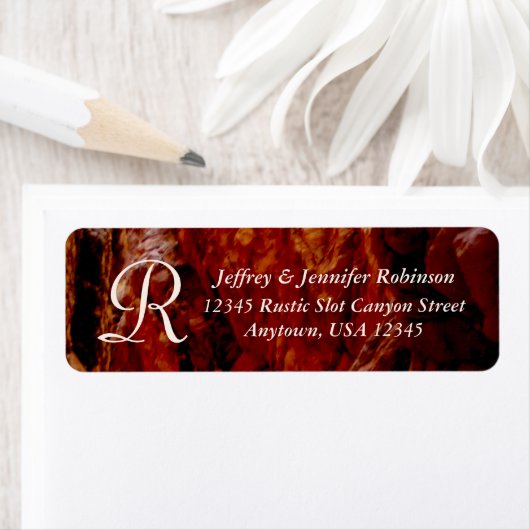 Rustisch Abstract bruin goudmonogram retouradres Etiket (Insitu)