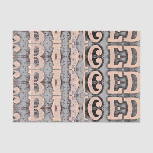 Rustisch Abstract grijs beige Script Patroon Tissuepapier (Voorkant)