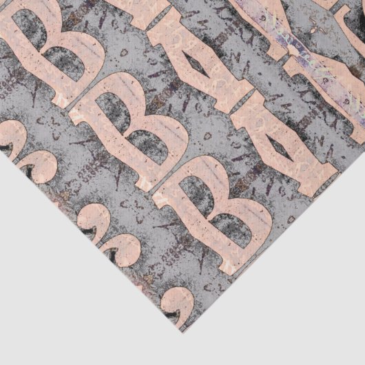 Rustisch Abstract grijs beige Script Patroon Tissuepapier (Detail)