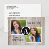 Rustisch Afstuderen 2 Fotobewaardatum Aankondigingskaart (Voorkant / Achterkant)