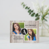 Rustisch Afstuderen 2 Fotobewaardatum Aankondigingskaart (Staand voorkant)