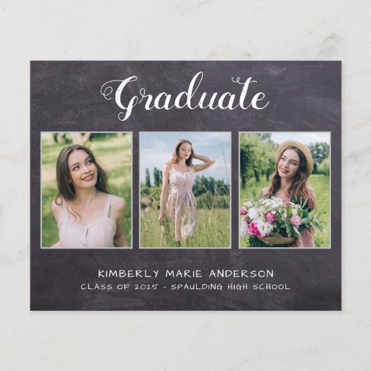 Rustisch Afstuderen 3 Uitnodiging voor fotografie (Voorkant)