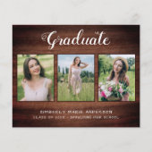 Rustisch Afstuderen 3 Uitnodiging voor fotohout (Voorkant)