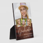 Rustisch Afstuderen 4 Foto Stijlvol hout Afstudere Fotoplaat (Zijkant)