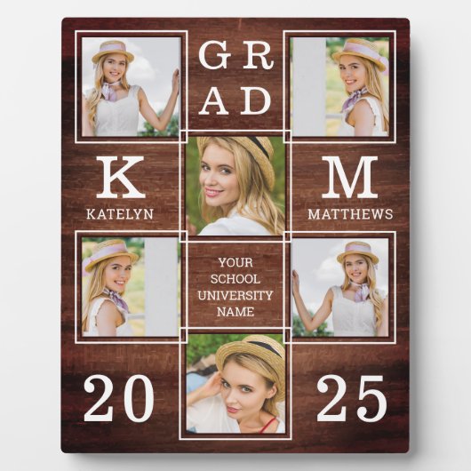 Rustisch Afstuderen Aangepast 6 Foto Afstuderen ho Fotoplaat (Voorkant)