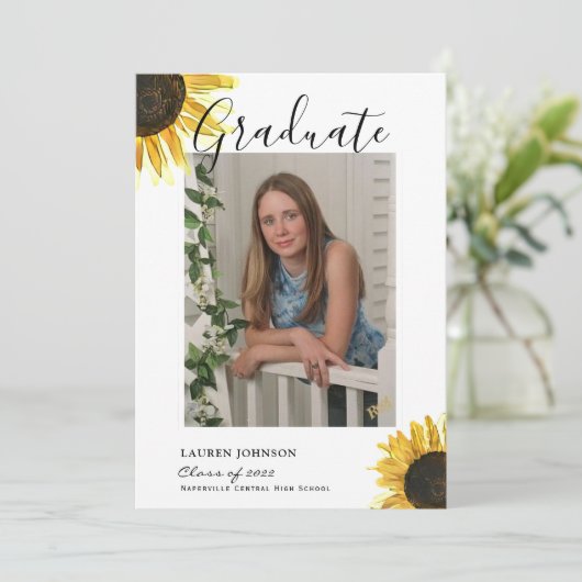 Rustisch Afstuderen Aankondiging (Staand voorkant)