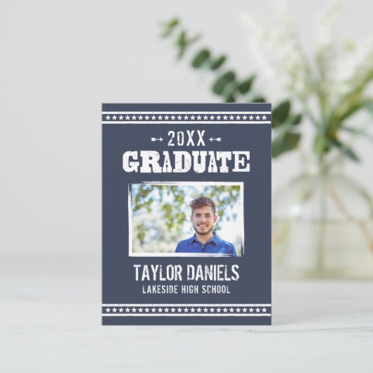 Rustisch Afstuderen BBQ Uitnodiging | bewerkbare k (Staand voorkant)