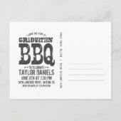 Rustisch Afstuderen BBQ Uitnodiging | bewerkbare k Briefkaart (Achterkant)