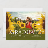 Rustisch Afstuderen Foto zonnebloemen Aankondiging (Voorkant)