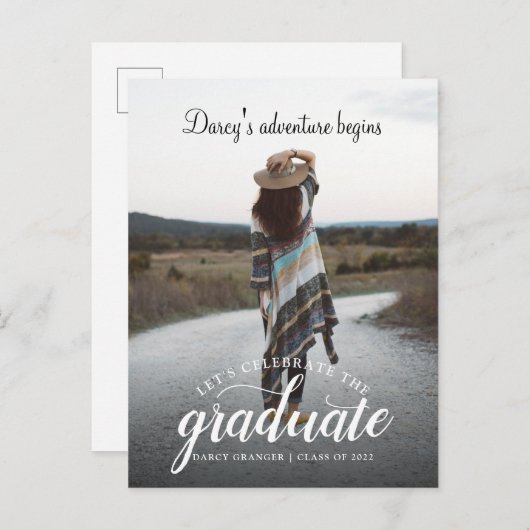 Rustisch Afstuderen Fotoklasse van 2022 Aankondigingskaart (Voorkant / Achterkant)